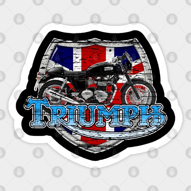 Triumph distressed Sticker by woodsman